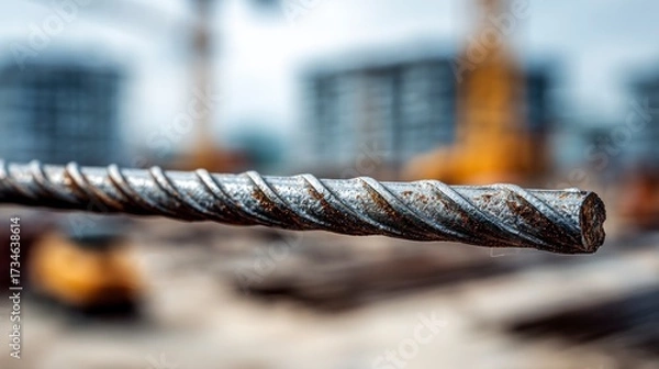 Fototapeta Rusty rebar construction detail