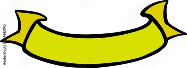 Fototapeta Halloween Doodle Ribbon, Cute Cartoon Graphic in Neon Green Yellow Colors. Isolated Vector Illustration for Sticker or Poster Design