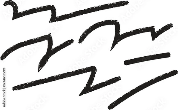 Fototapeta Hand-Drawn Zigzag Lines: Creative Sketch Art Design Trends 2025