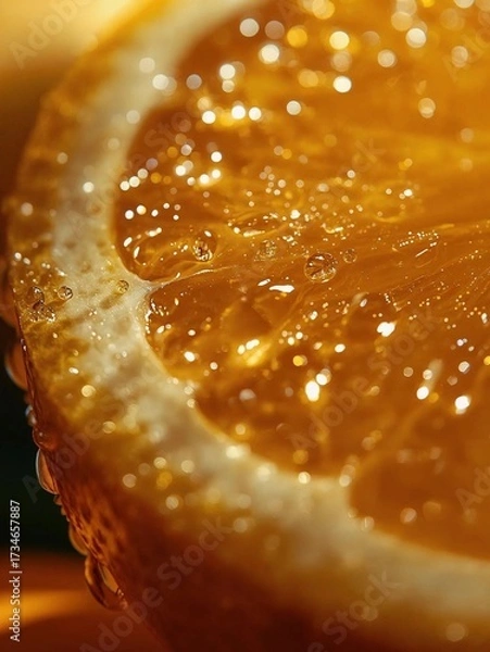 Obraz Citrus slice with water drops