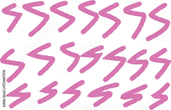 Fototapeta Hand-Drawn Pink Zigzag Patterns: Creative Abstract Art Design 2025