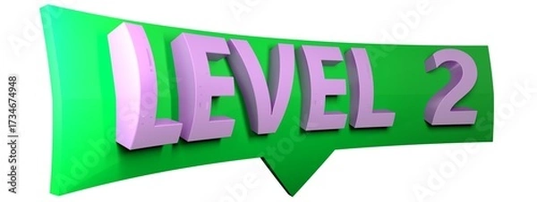 Obraz LEVEL 2 arrow sign isolated on white background