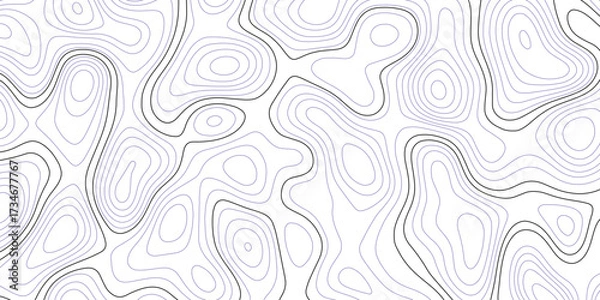 Fototapeta Topographic map patterns, topography line map, suitable for background design an any needs. Abstract black background vector pattern in illustration .