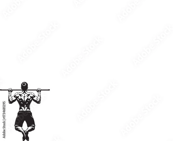 Fototapeta Vector illustration of a black silhouette man riding a bicycle and playing music