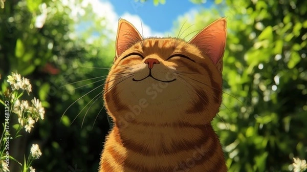 Obraz Smiling anime cat