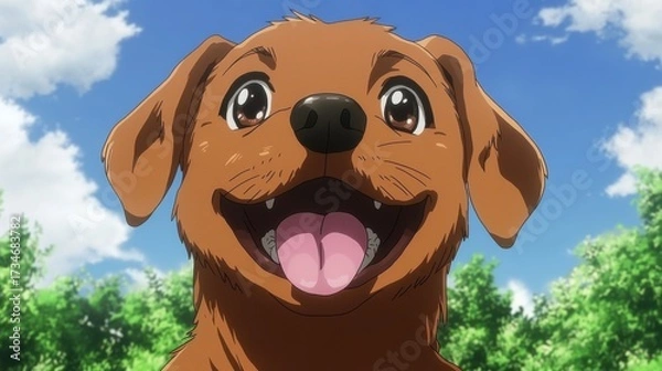 Obraz Smiling anime dog