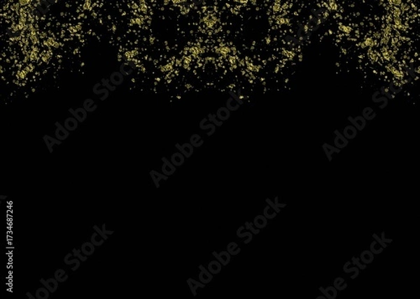 Fototapeta Abstract Gold Glitter Texture on Black Background