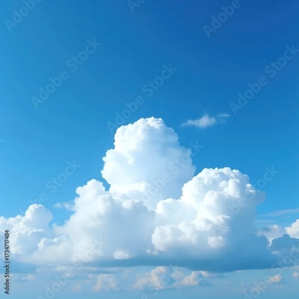 Fototapeta A large white cloud in the middle of a blue sky.