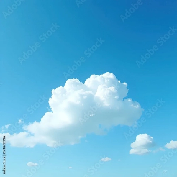 Obraz A large white cloud in a blue sky.