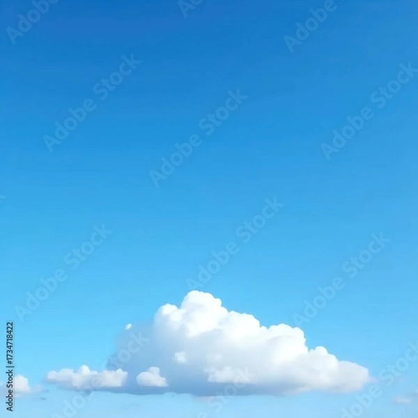 Fototapeta A large white cloud in the middle of a blue sky.