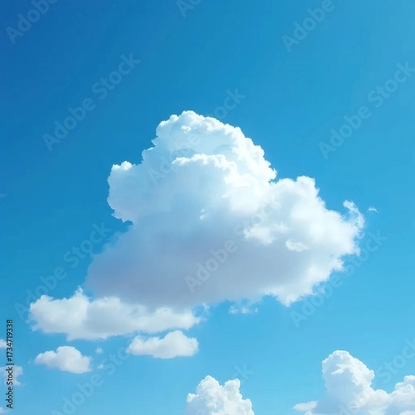 Obraz A large white cloud in a blue sky.