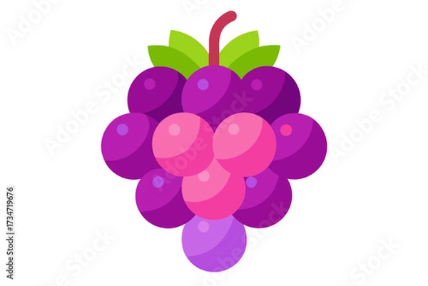 Fototapeta red grape isolated on white