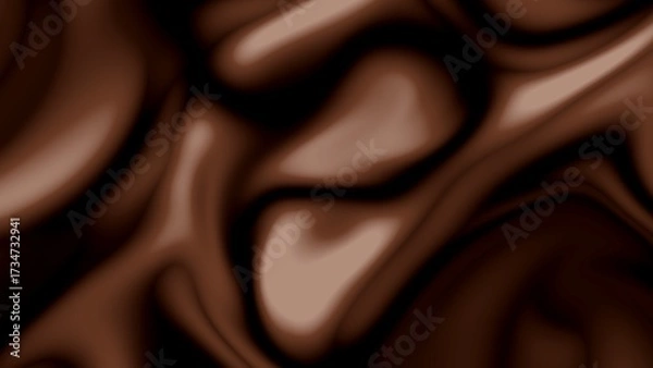 Fototapeta Caramel chocolate fluid abstract background glossy liquid waves texture
