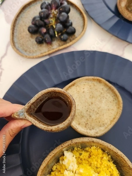 Obraz Minimalist organic ceramic tableware for the kitchen