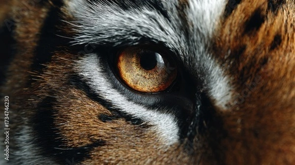 Fototapeta Create a high-quality, viral, realistic-type, and detailed image from the front angle of the tiger's eye from a close-up front angle, the image is in realistic style with high-quality details
