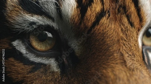 Fototapeta Create a high-quality, viral, realistic-type, and detailed image from the front angle of the tiger's eye from a close-up front angle, the image is in realistic style with high-quality details
