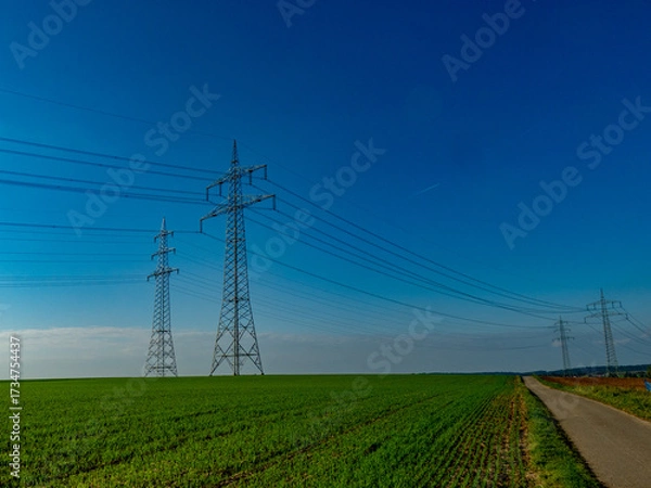 Fototapeta Hochspannungsmasten