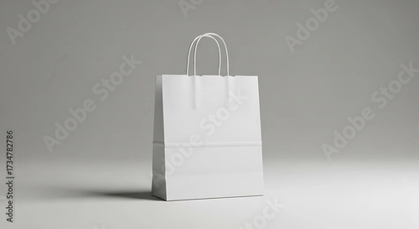 Obraz Blank White Paper Shopping Bag.