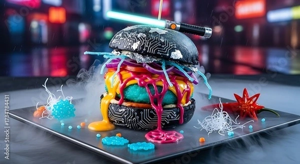 Obraz Cyberpunk Fusion Food Art.