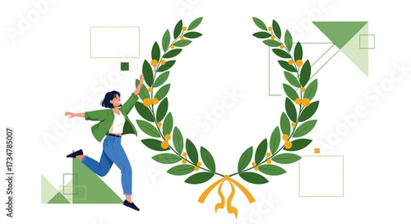 Fototapeta Abstract Illustration of Triumph and Celebration Depicting Joy and Success in Design