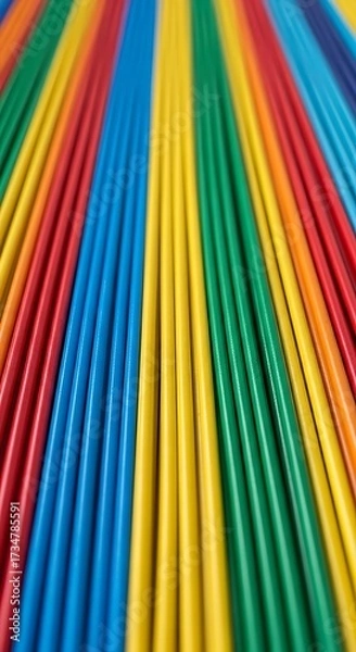 Fototapeta Colorful Rainbow Colored Rods Close Up.