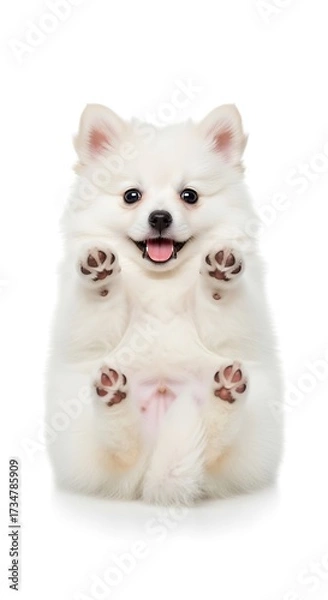 Obraz Adorable White Puppy Playful Pose.