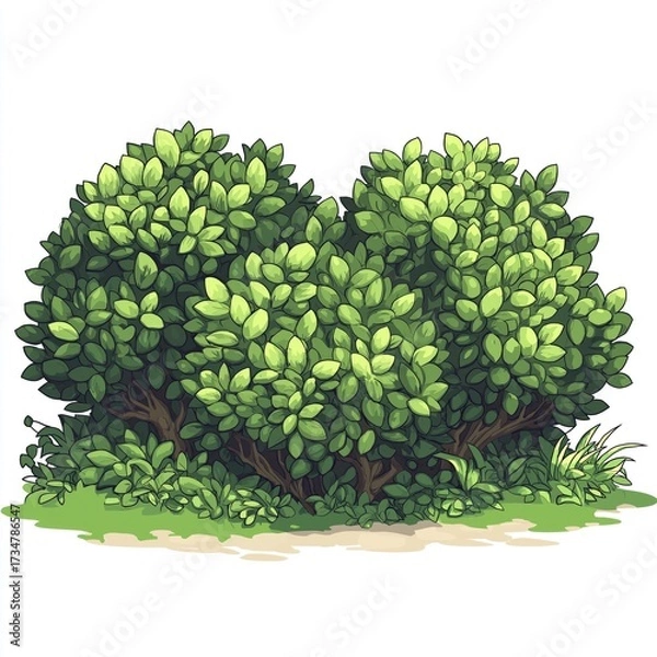 Fototapeta Pixelated Tree and Landscape, Pixel Art Plants and Flowers Video Game Asset, 8bit 16bit Retro Gaming Nature