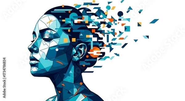 Obraz Abstract Digital Mind Focused.