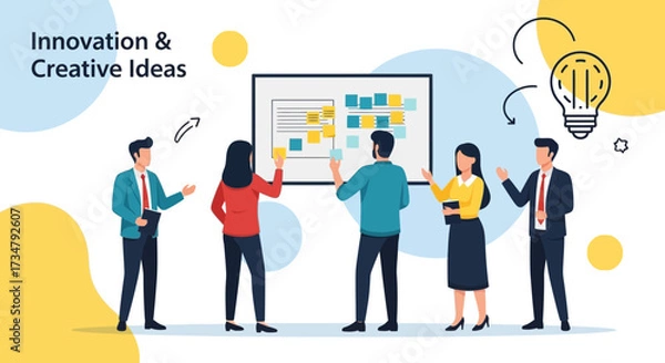 Fototapeta Brainstorming Session: Collaborative Innovation and Creative Idea Generation in Corporate Setting