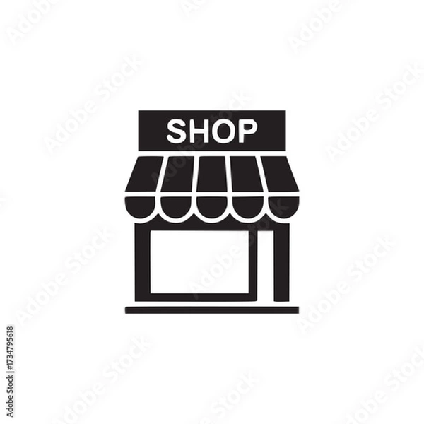 Fototapeta Illustration of a shop the shop has an awning and a window, suggesting a small business or retail establishment the design is simple and clean