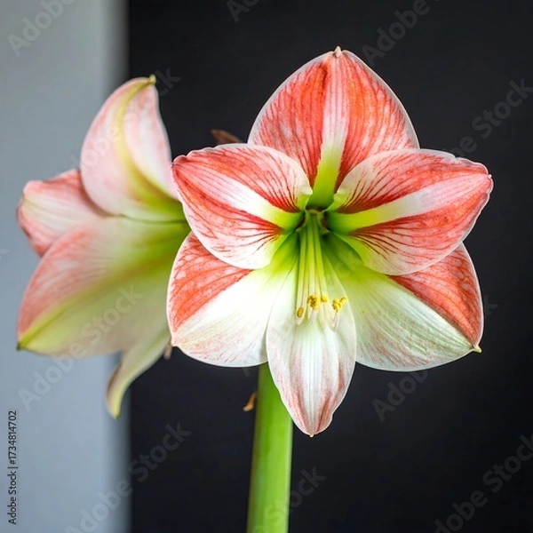 Obraz Two vibrant amaryllis blossoms