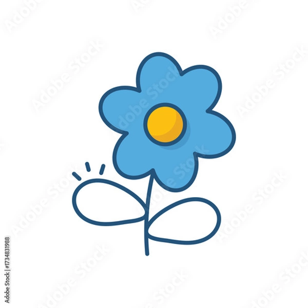 Fototapeta Flower Color Line Icons � Flat Outline Style Vector Collection