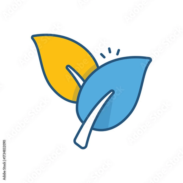 Fototapeta Leaf Color Line Icons � Flat Outline Style Vector Collection