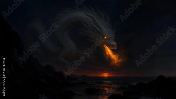 Fototapeta Fire at Dusk