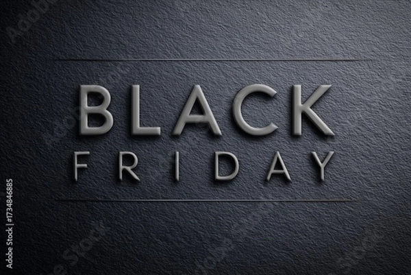 Fototapeta Black Friday text embossed on dark textured surface