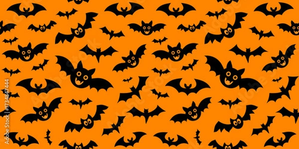 Fototapeta Seamless pattern with bats. Vector illustration