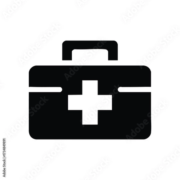 Fototapeta First Aid Kit with Medical Supplies and Bandages for Emergency Healthcare and Safety Preparedness