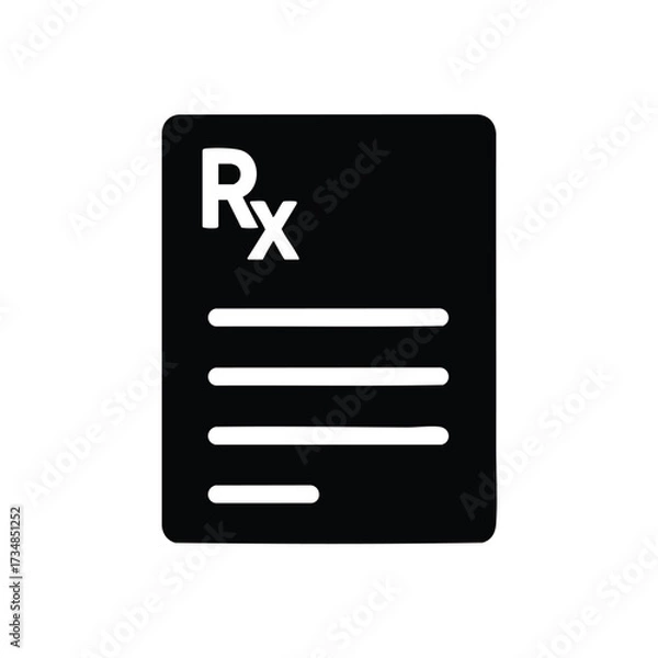 Obraz Prescription document with Rx symbol and lines representing medication details in a healthcare setting