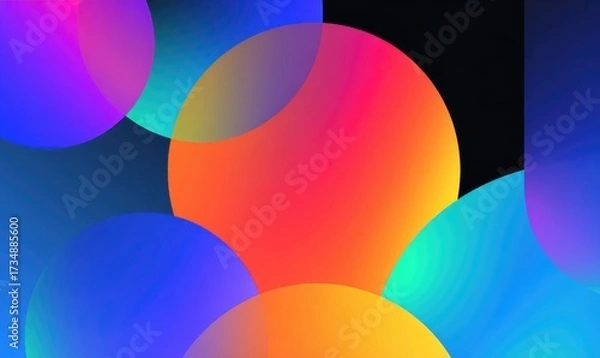 Fototapeta Vibrant Abstract Spheres - A Colorful Dance of Light and Shadow.