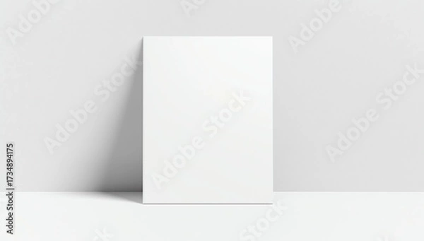 Fototapeta Blank vertical flyer poster. Paper, flyer, brochure mockup template. Blank a3, a4 paper. Mockup scene. Photo mockup with clipping path.