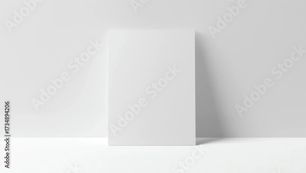 Fototapeta Blank vertical flyer poster. Paper, flyer, brochure mockup template. Blank a3, a4 paper. Mockup scene. Photo mockup with clipping path.
