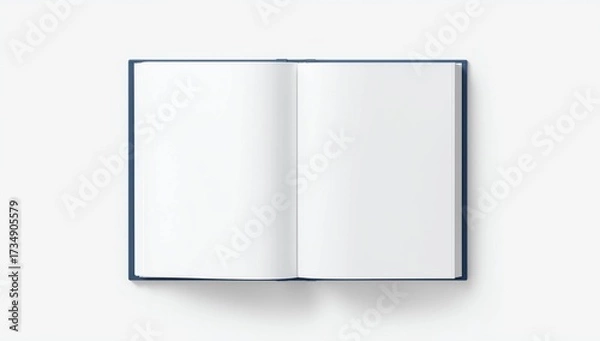 Fototapeta open book with blank pages mockup. Isolated on white