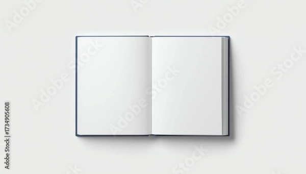 Fototapeta open book with blank pages mockup. Isolated on white