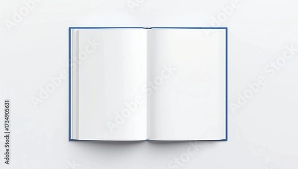 Fototapeta open book with blank pages mockup. Isolated on white