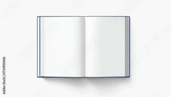 Fototapeta open book with blank pages mockup. Isolated on white