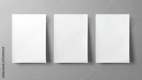 Fototapeta mockup of three vertical blank posters arranged side by side
