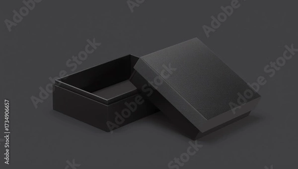 Fototapeta open and closed long box or casket