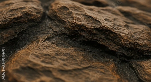 Obraz Close up of weathered rock surface texture with detailed ridges and shadows