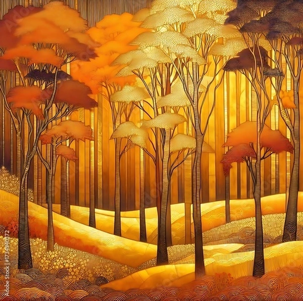 Obraz autumn trees in the park