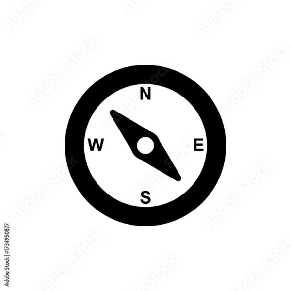 Fototapeta Compass icon vector for web and mobile app. arrow compass icon sign and symbol
